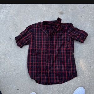 Alfani Black and Red Plaid Shirt